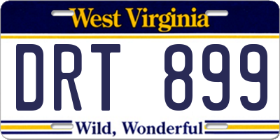 WV license plate DRT899