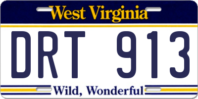 WV license plate DRT913