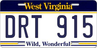WV license plate DRT915