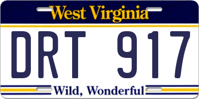 WV license plate DRT917