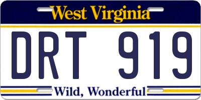 WV license plate DRT919