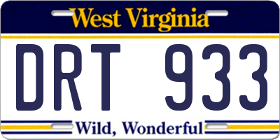 WV license plate DRT933