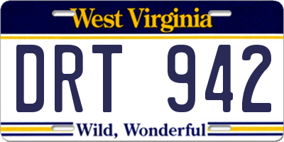 WV license plate DRT942