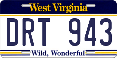WV license plate DRT943