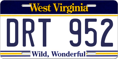 WV license plate DRT952