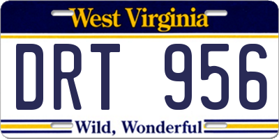 WV license plate DRT956