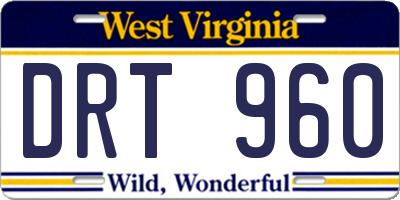 WV license plate DRT960