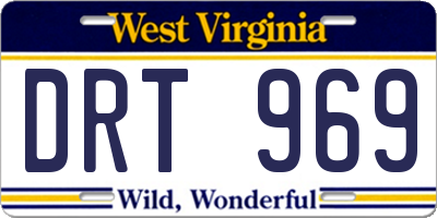 WV license plate DRT969