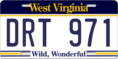 WV license plate DRT971