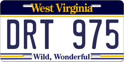 WV license plate DRT975