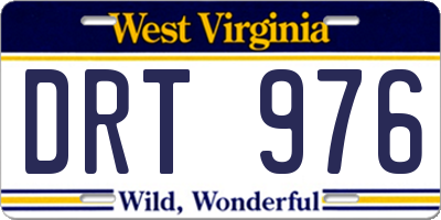 WV license plate DRT976