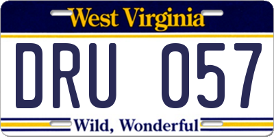 WV license plate DRU057