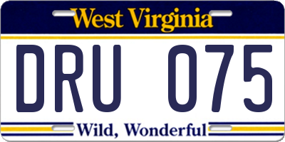 WV license plate DRU075