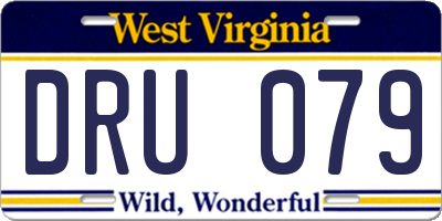 WV license plate DRU079