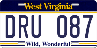 WV license plate DRU087