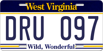 WV license plate DRU097