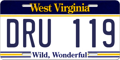 WV license plate DRU119