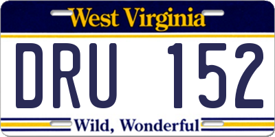 WV license plate DRU152