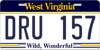 WV license plate DRU157