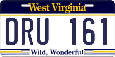 WV license plate DRU161