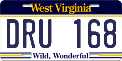 WV license plate DRU168