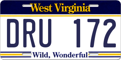 WV license plate DRU172