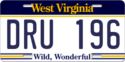 WV license plate DRU196