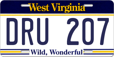 WV license plate DRU207