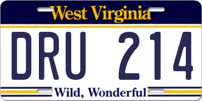 WV license plate DRU214