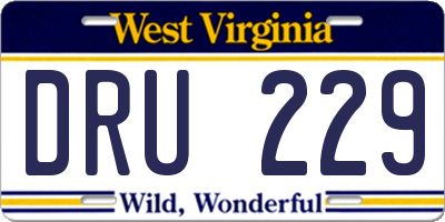WV license plate DRU229
