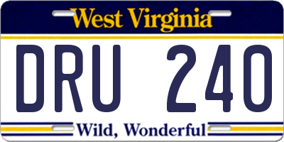 WV license plate DRU240