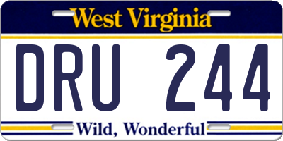 WV license plate DRU244