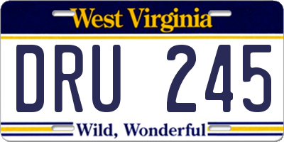 WV license plate DRU245