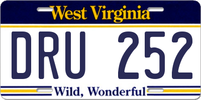WV license plate DRU252
