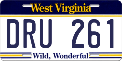 WV license plate DRU261