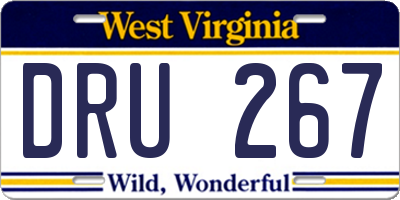 WV license plate DRU267