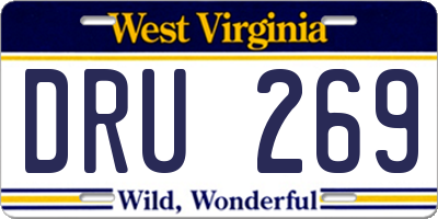 WV license plate DRU269