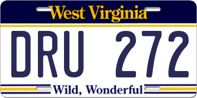 WV license plate DRU272