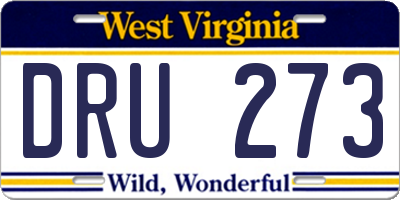 WV license plate DRU273