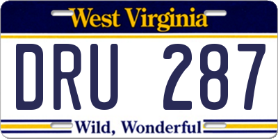 WV license plate DRU287