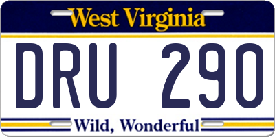 WV license plate DRU290