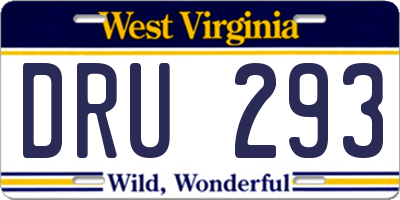 WV license plate DRU293