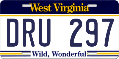 WV license plate DRU297