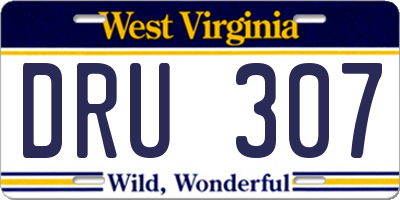 WV license plate DRU307