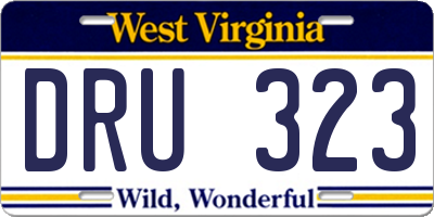 WV license plate DRU323