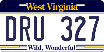 WV license plate DRU327