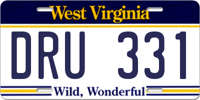 WV license plate DRU331