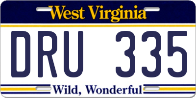 WV license plate DRU335