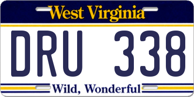 WV license plate DRU338