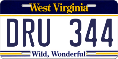 WV license plate DRU344